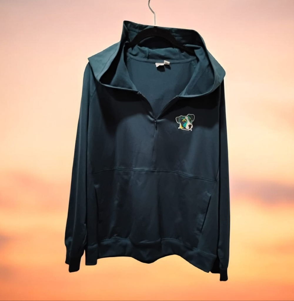 ✨Teal oversized Hoodie 1/4 Zip